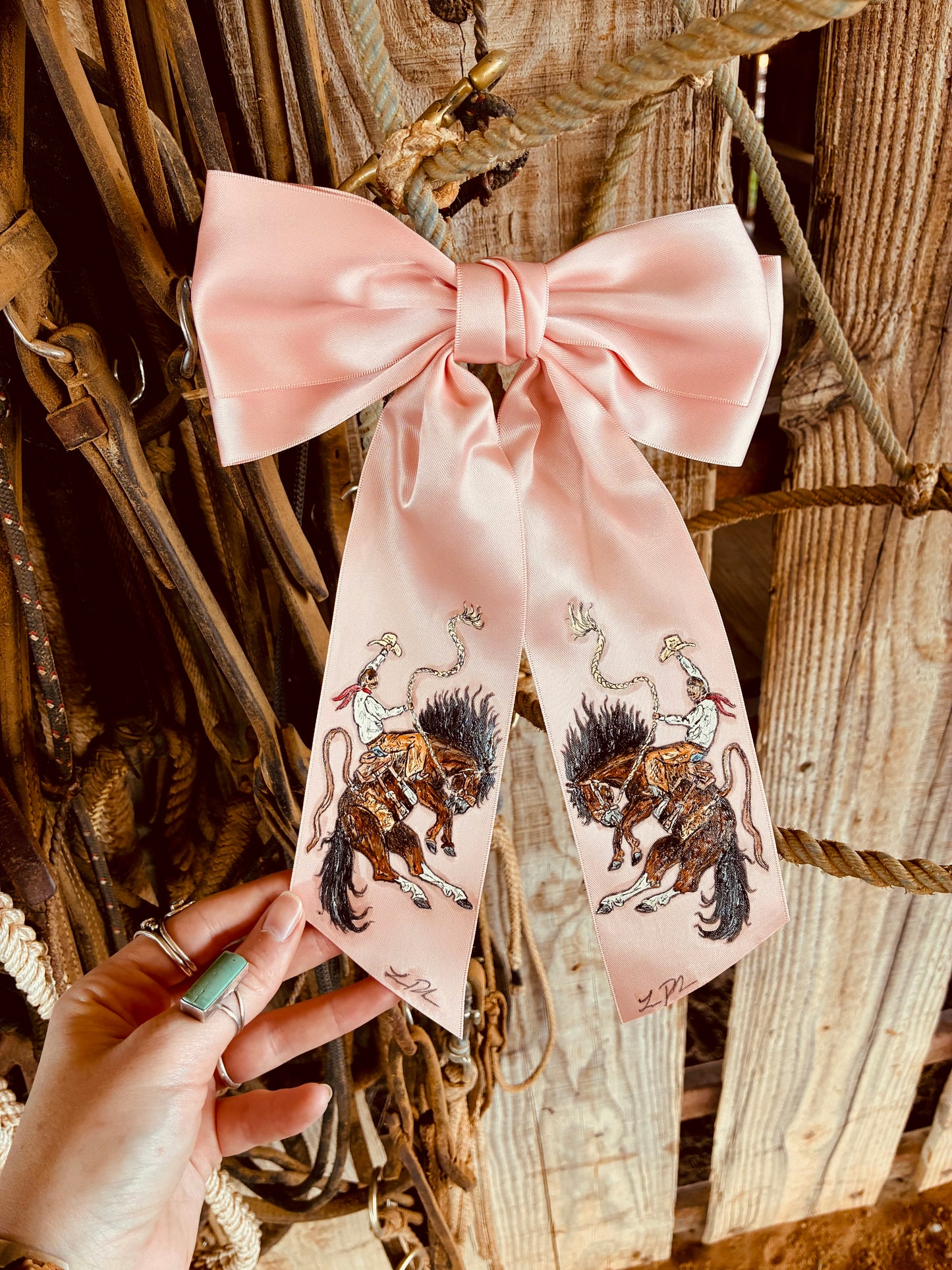 Cher Pink HANDPAINTED Hairbow
