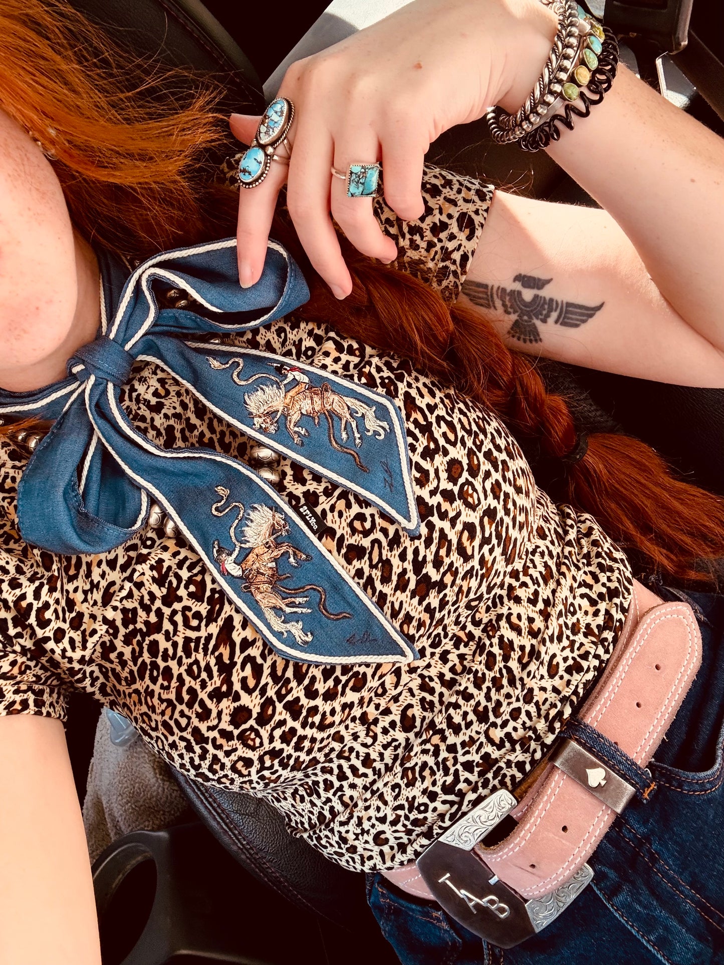 Bucker Denim HANDPAINTED Twilly