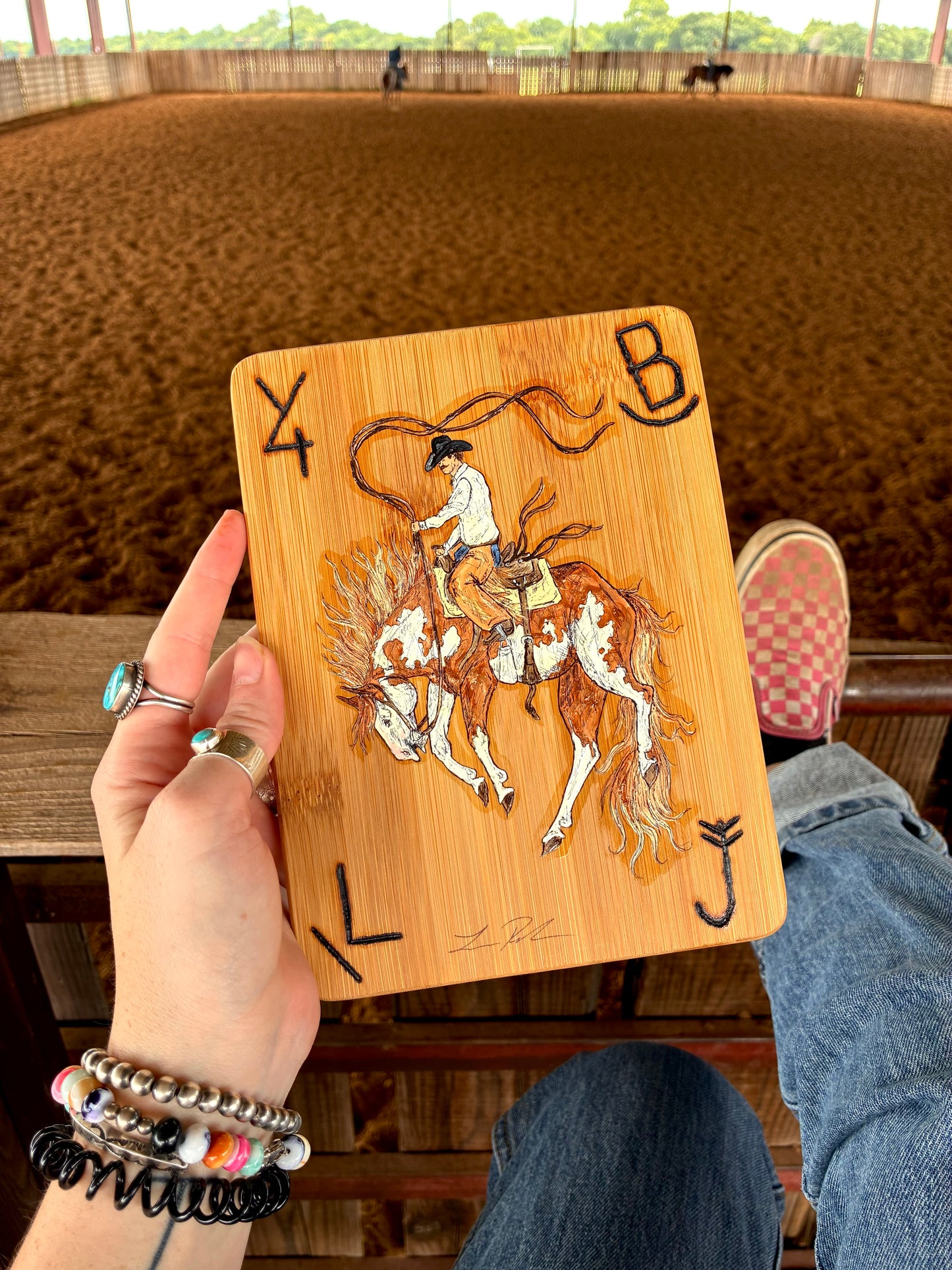 Bucked Up Handpainted Cutting Board