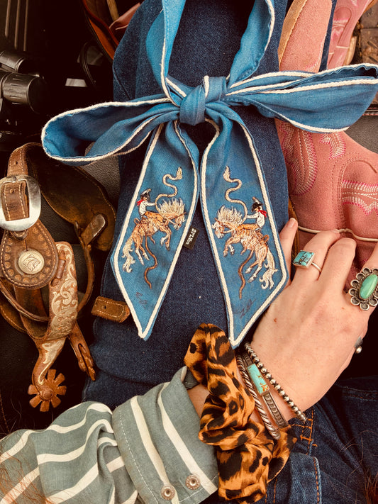 Bucker Denim HANDPAINTED Twilly