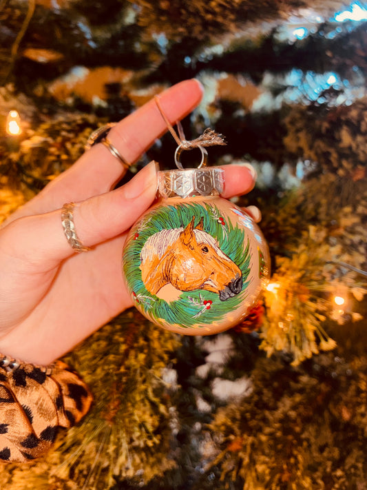 Wreath Small HANDPAINTED Ornament