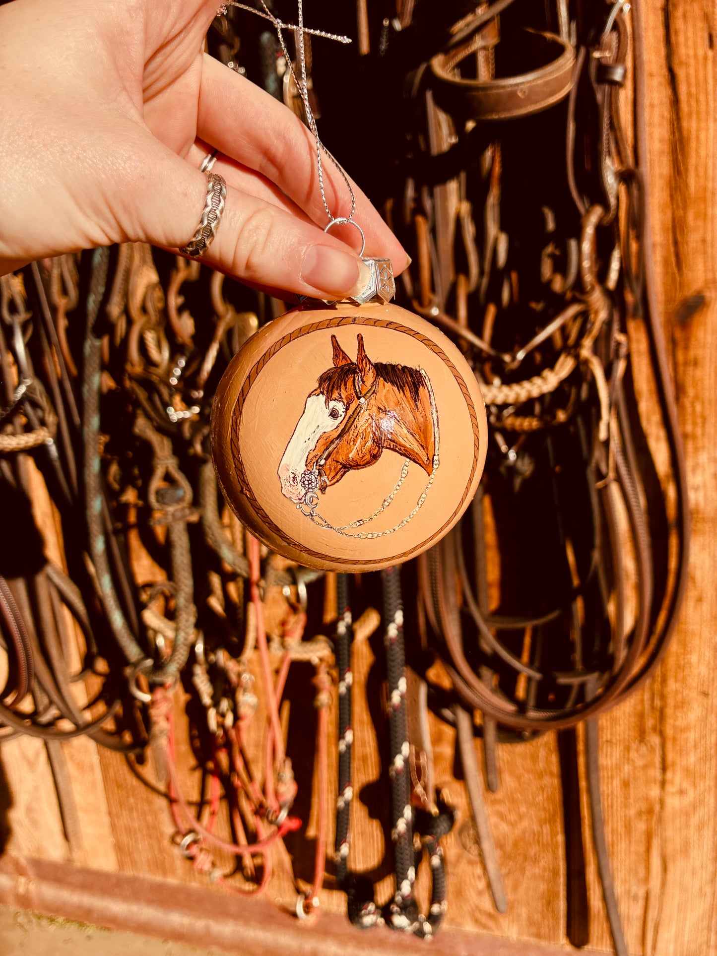 Flower Power Large HANDPAINTED Ornament