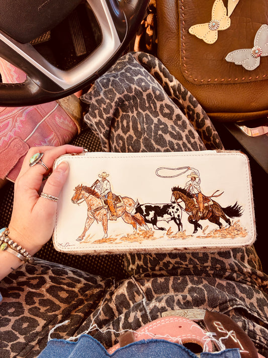 Team Roper Handpainted Cowhide Case