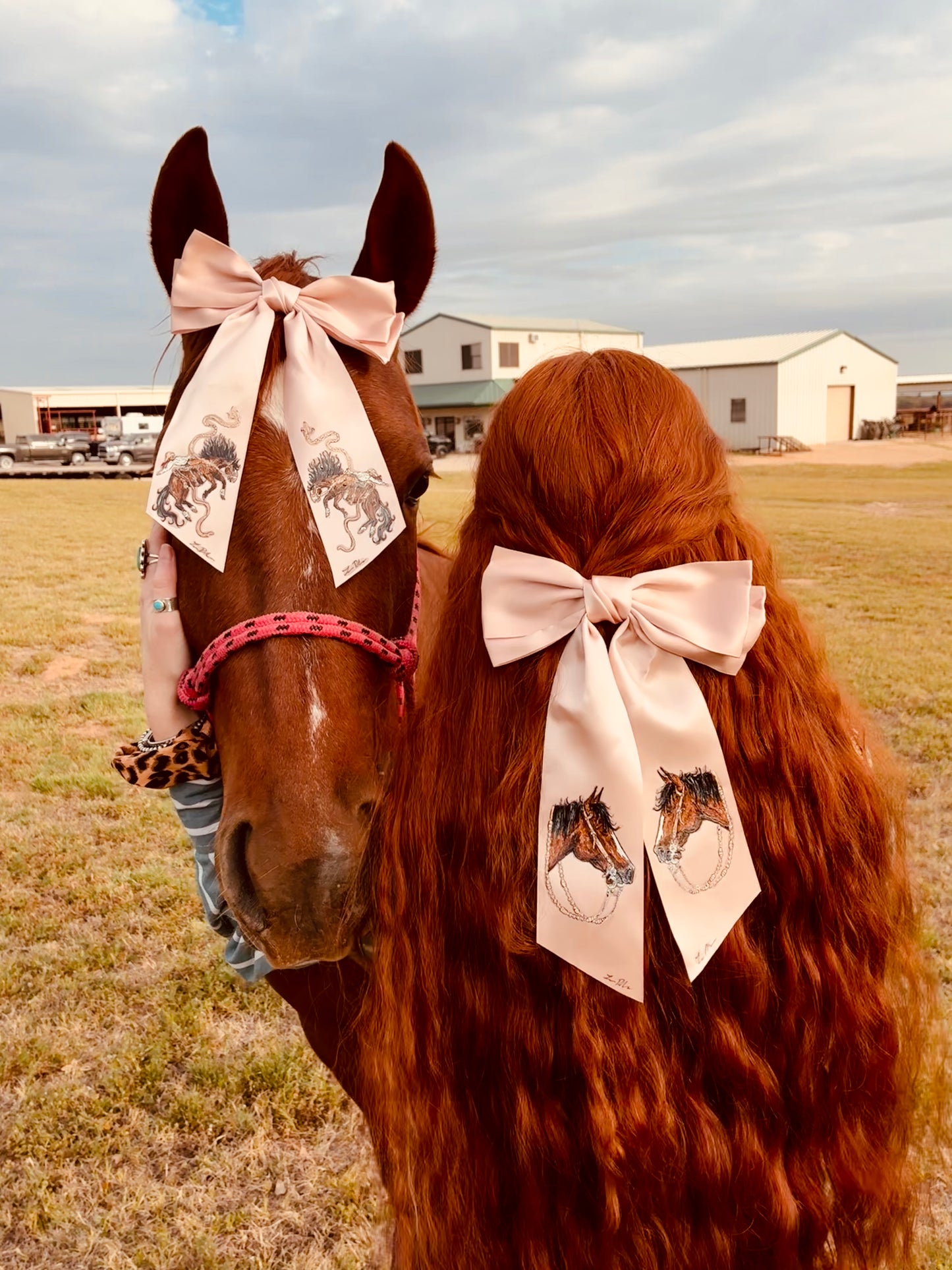 Monroe Baby Pink HANDPAINTED Hairbow