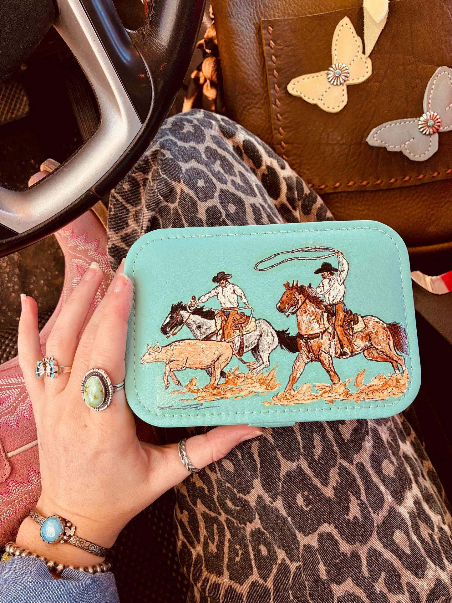 Pals Turquoise Medium Jewelry Case