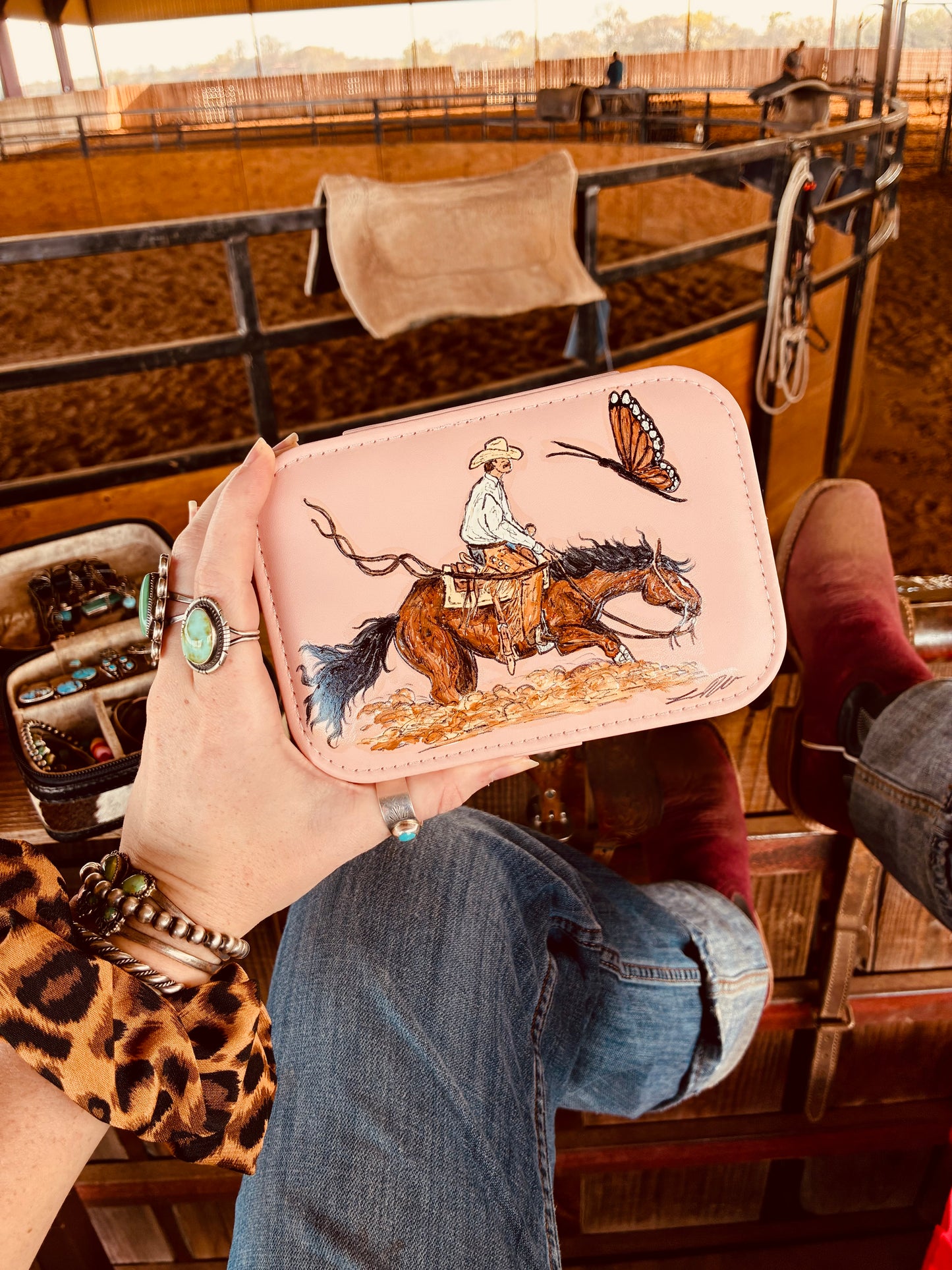 Sylvie Pink Medium Jewelry Case