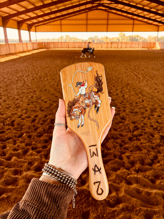 Stick Him Handpainted Wooden Hairbrush