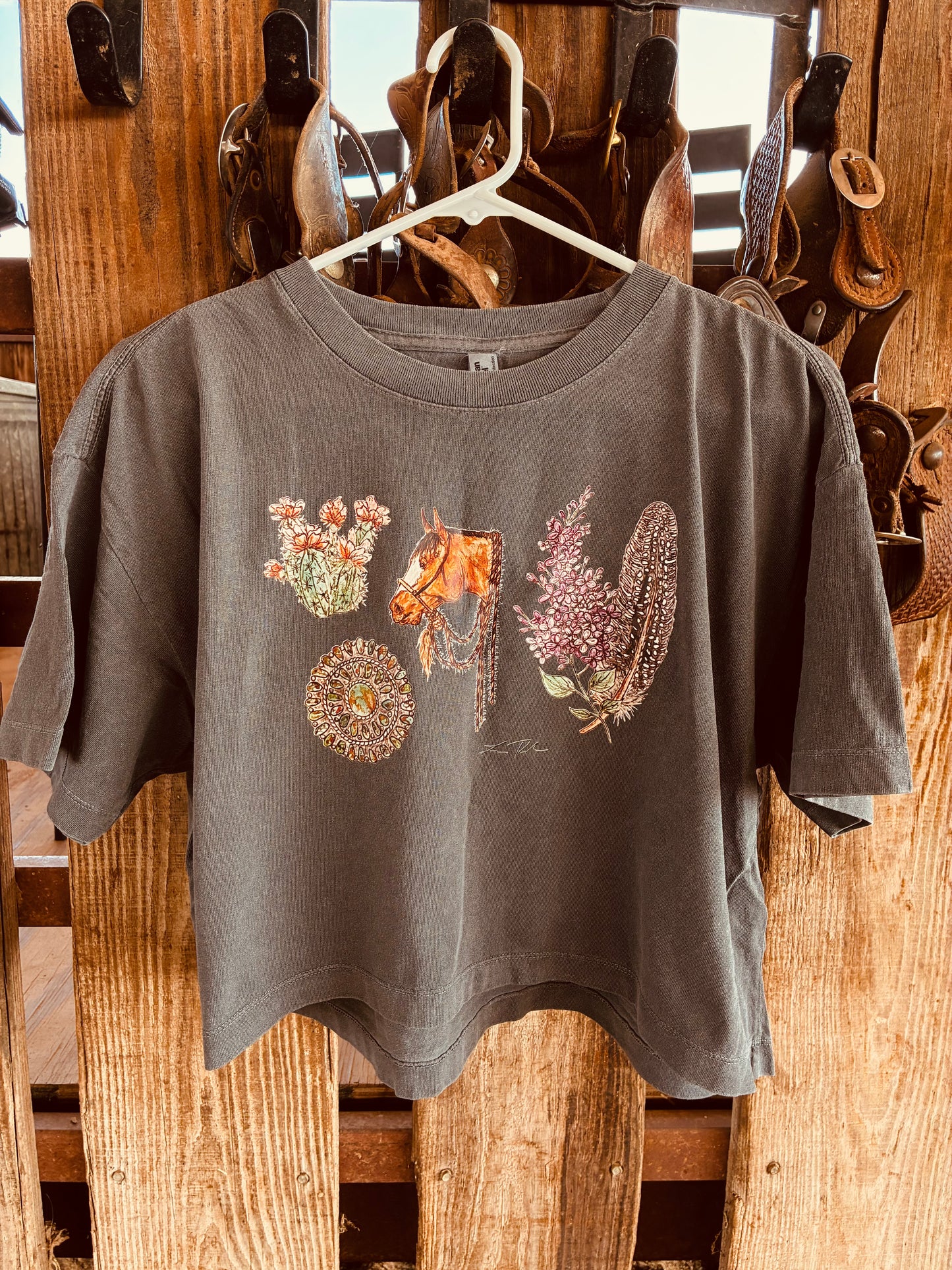 Jamie Cotton Cropped Tee Large