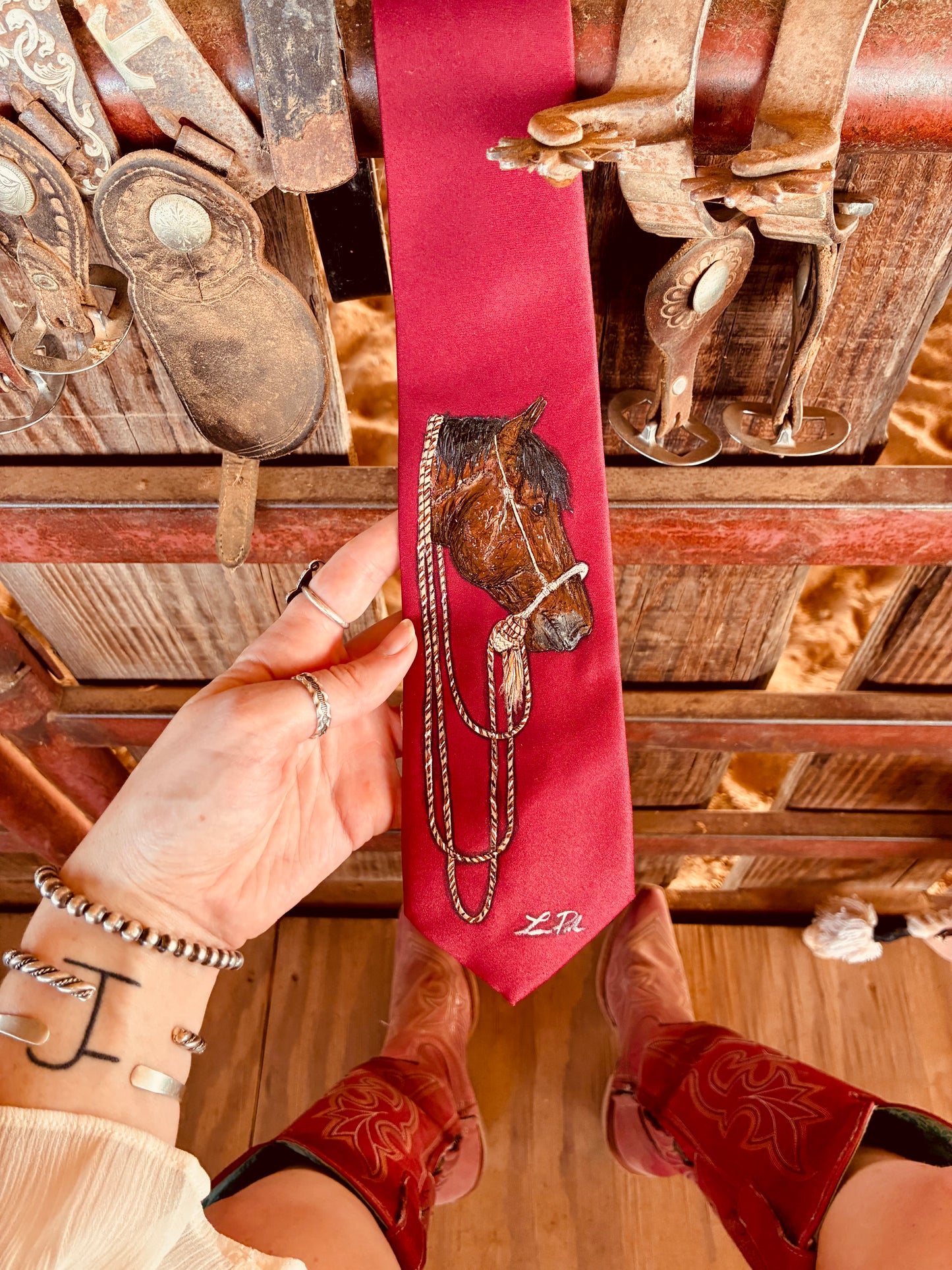 Clyde Red Handpainted Necktie