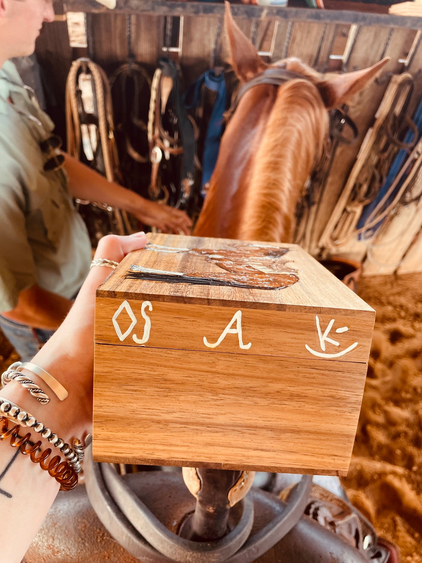 Jett Handpainted Keepsake Box
