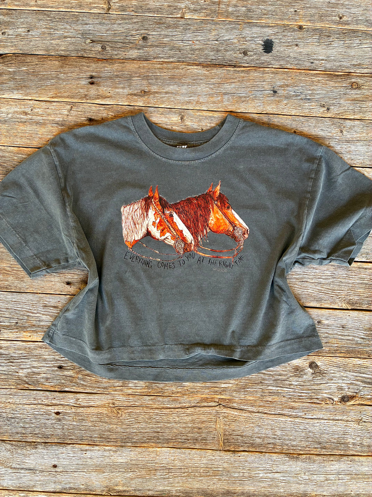 Right Time Cotton Cropped Tee Medium
