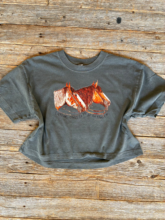 Right Time Cotton Cropped Tee Medium