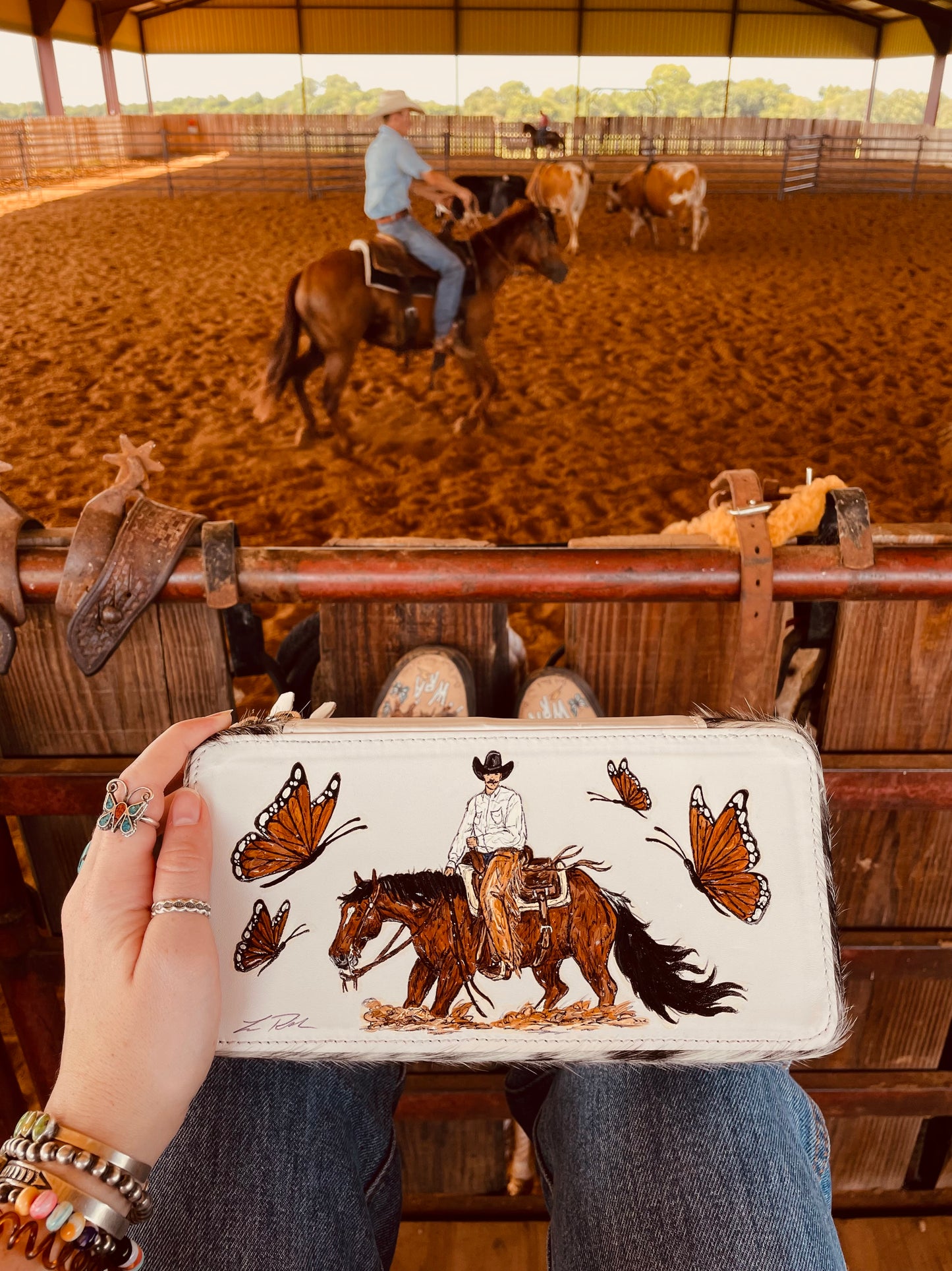 WRA Handpainted Cowhide Case