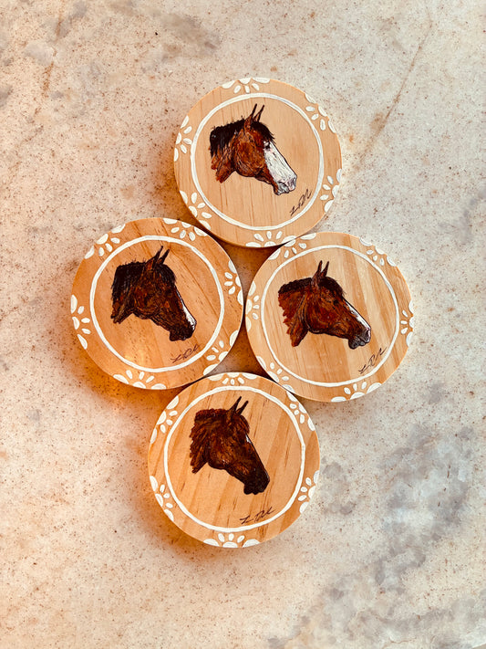 Heidi Round Wooden Coasters
