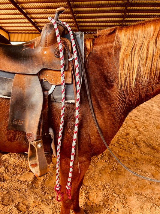 Valentine Handmade Red and Gray Loop Reins