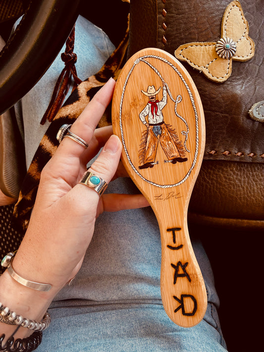 Mac Handpainted Wooden Hairbrush