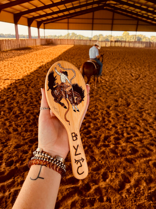 Cody Handpainted Wooden Hairbrush