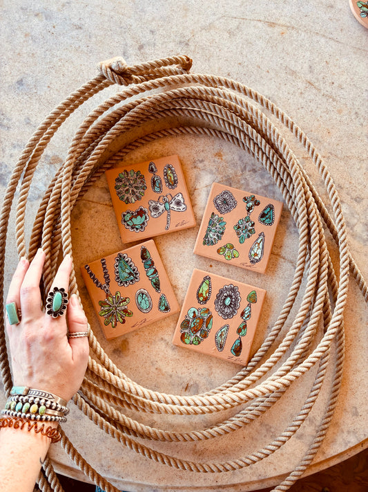 Sterling Square Handpainted Coasters