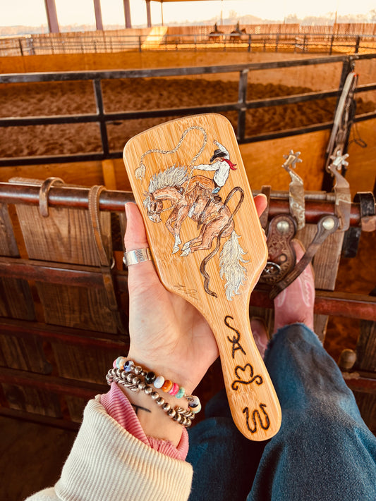 Teller Handpainted Wooden Hairbrush