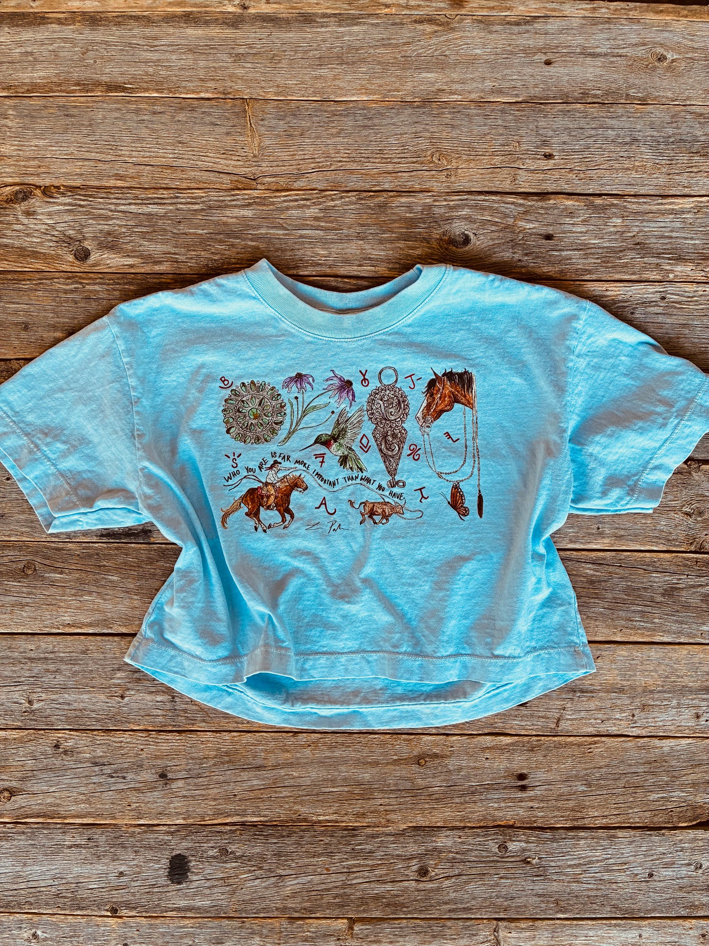 Who You Are Cotton Cropped Tee Small