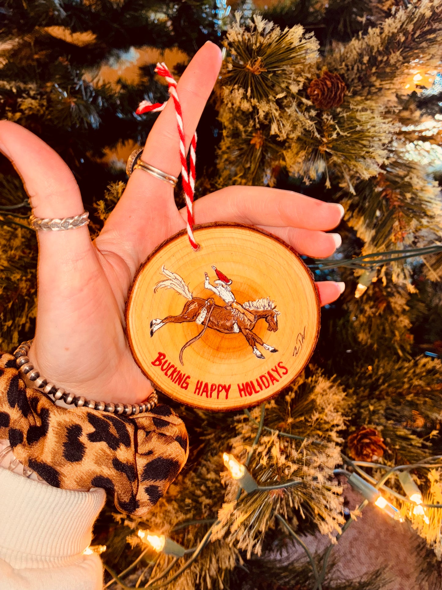 Bucking Wood Ornament