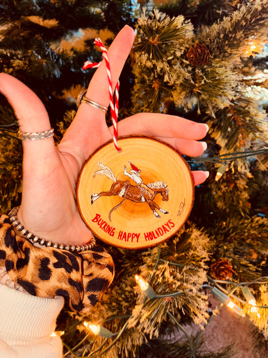 Bucking Wood Ornament