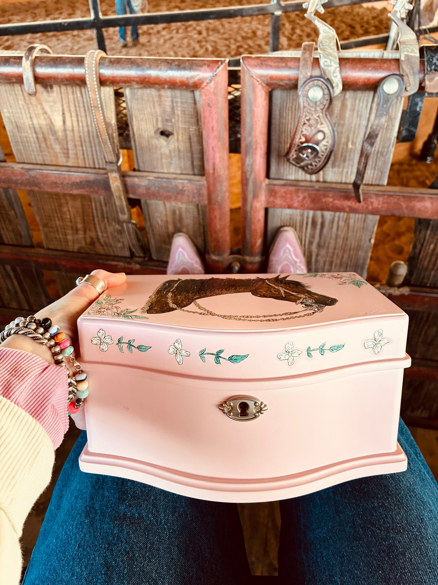 Scarlett HANDPAINTED Wooden Jewelry Music Box
