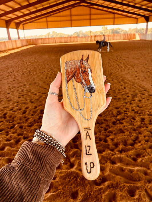 Ella Handpainted Wooden Hairbrush