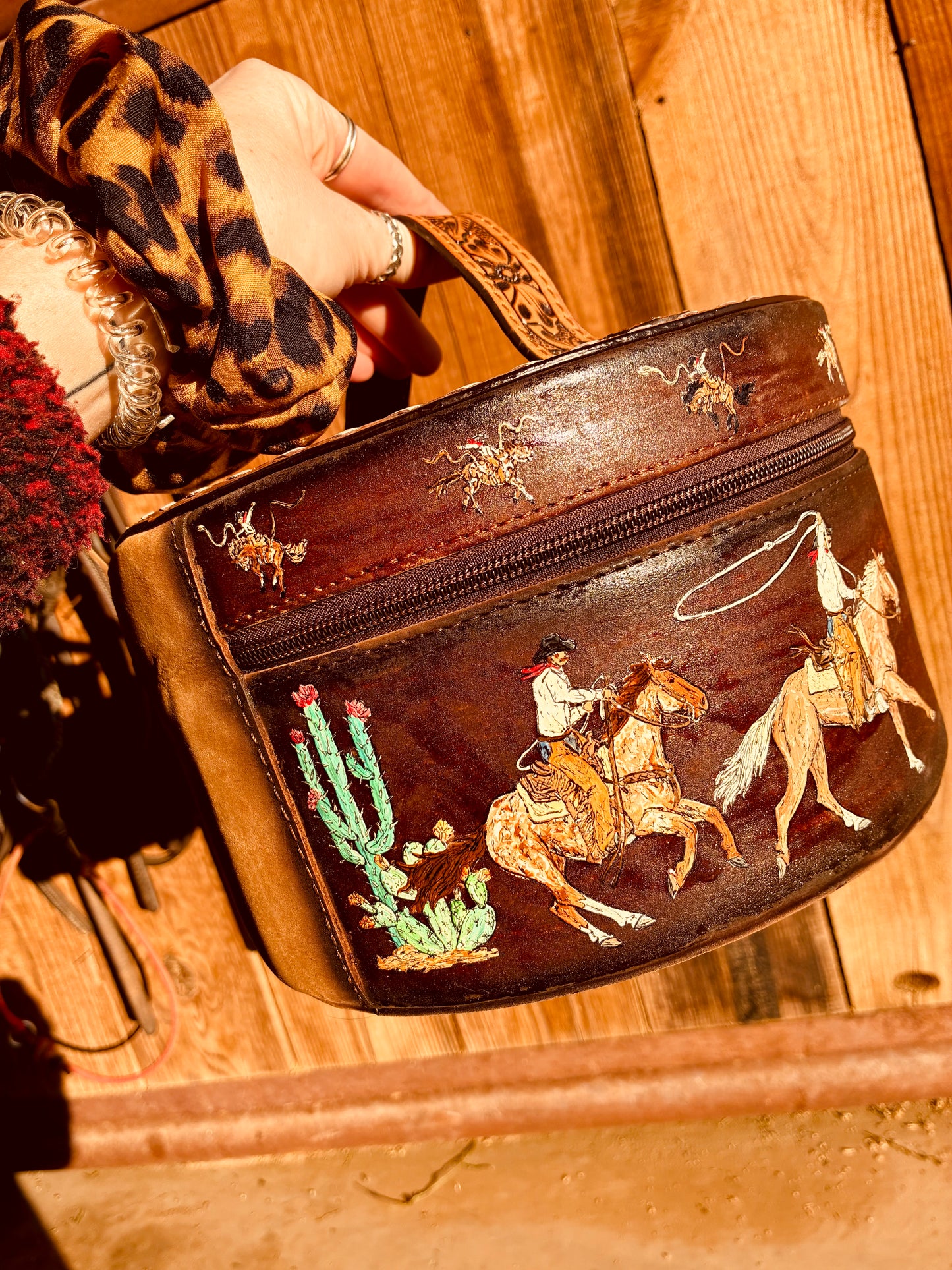 Damn Birds Handpainted Genuine Leather Jewelry Case