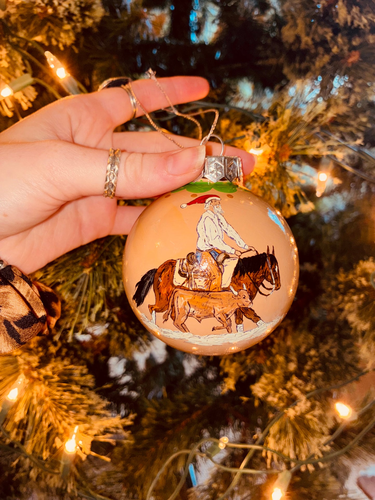 Down The Fence Large HANDPAINTED Ornament