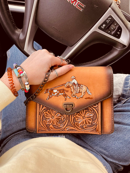 Monte Handpainted Genuine Leather Purse