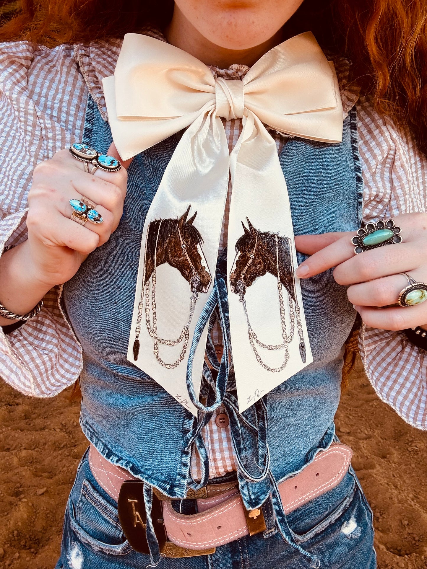 Elvira White HANDPAINTED Hairbow