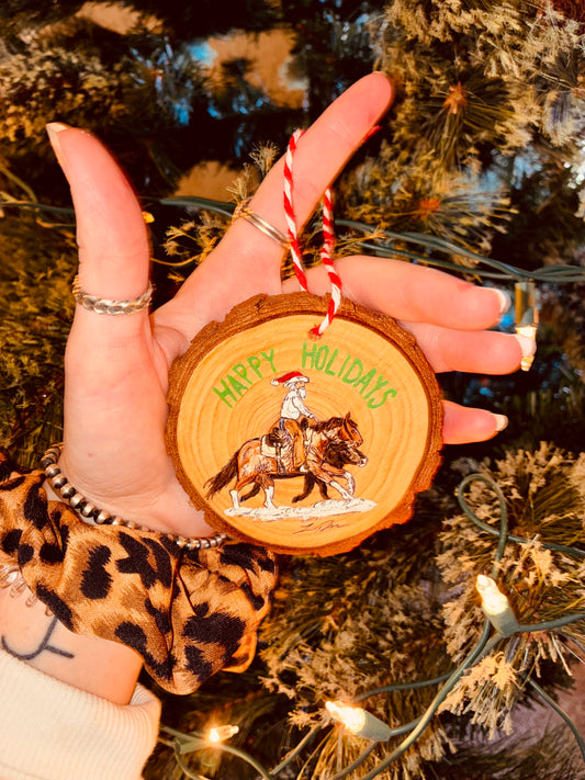 Happy Wood Ornament