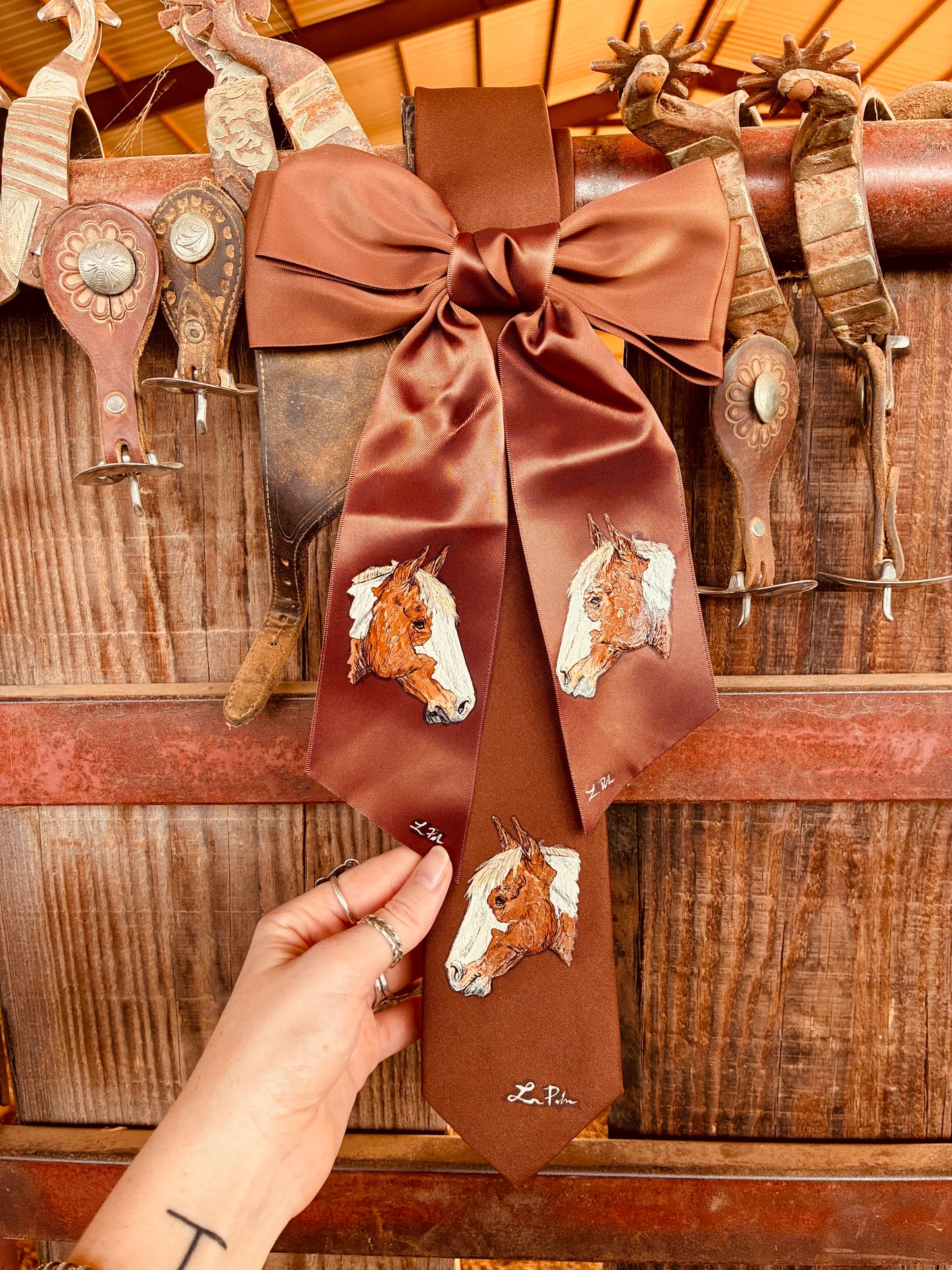 Paint Pony Brown Handpainted Necktie