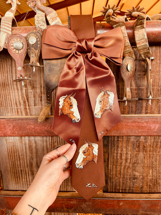 Paint Pony Brown HANDPAINTED Hairbow