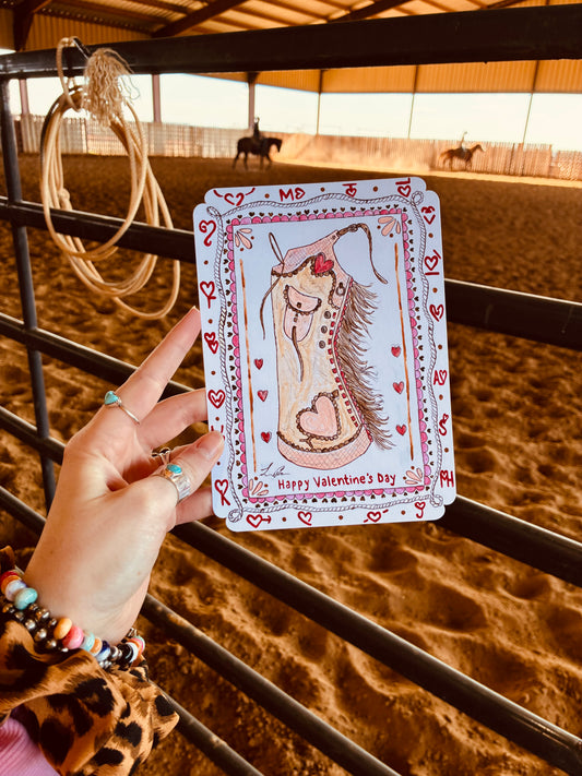 Love Leggings Handpainted Valentine Card