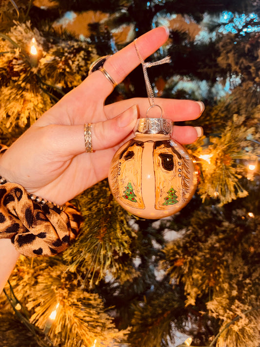 Festive Leggins Small HANDPAINTED Ornament