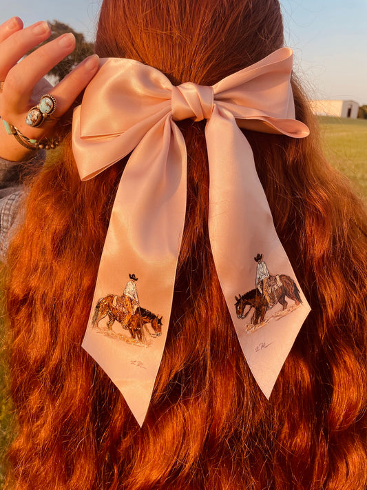 Baby Pink HANDPAINTED Hairbow