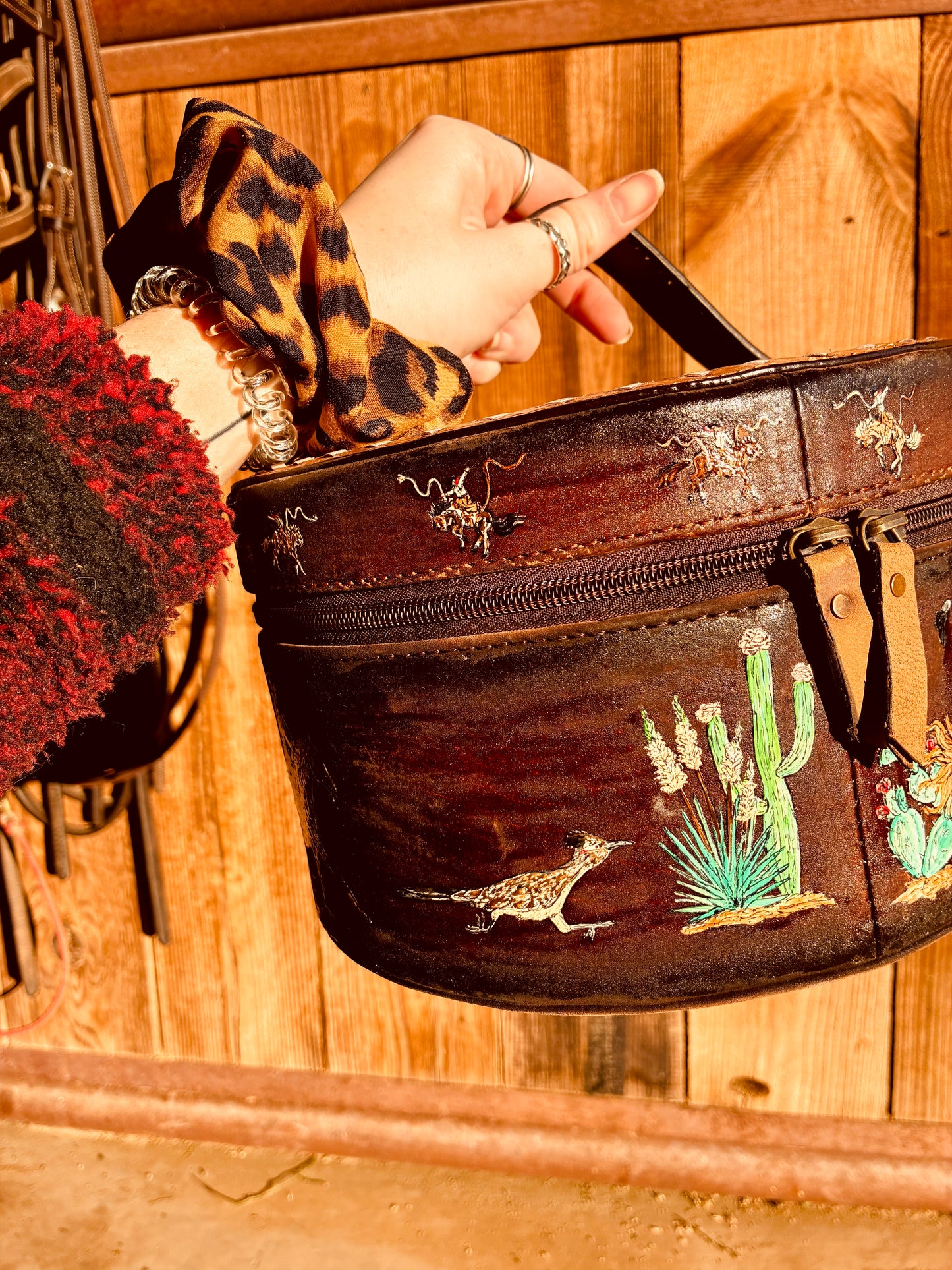 Damn Birds Handpainted Genuine Leather Jewelry Case