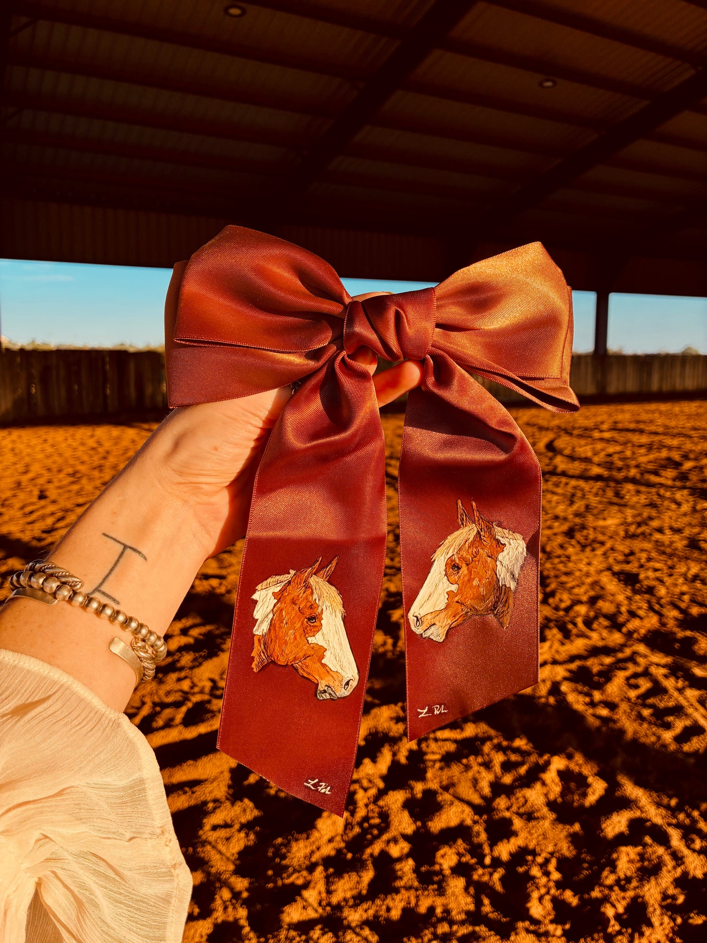 Paint Pony Brown HANDPAINTED Hairbow