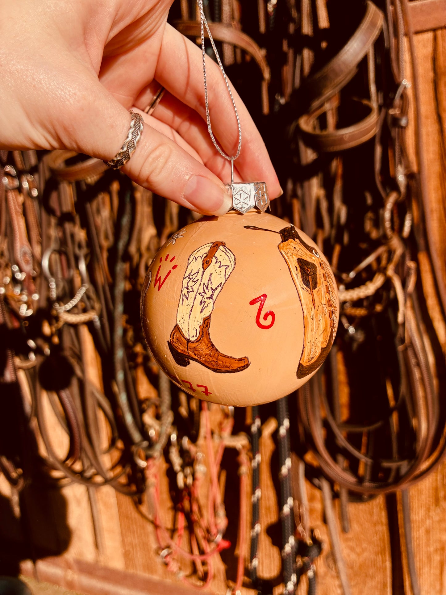 Cowboy Gear Large HANDPAINTED Ornament