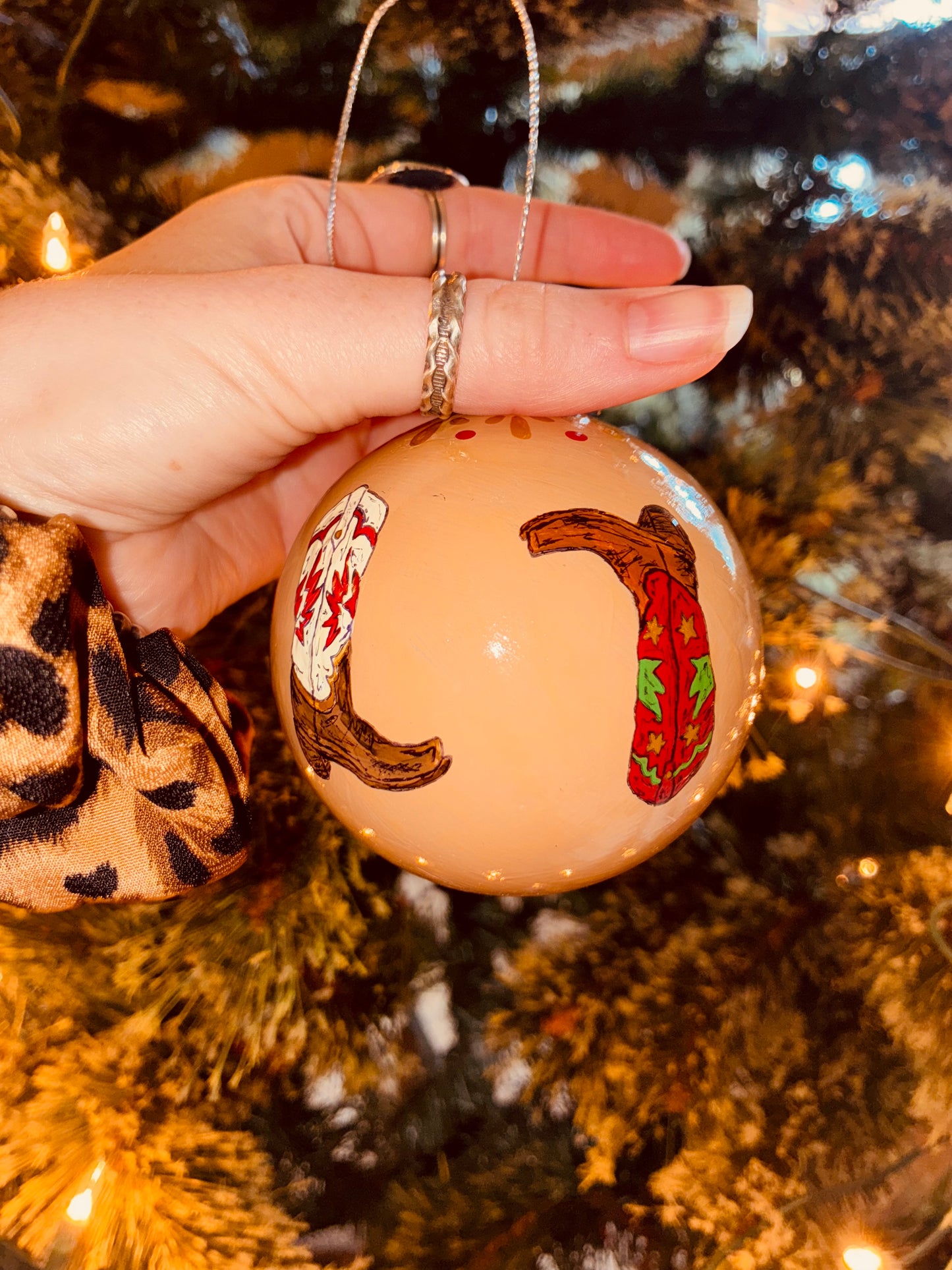 Boots Large HANDPAINTED Ornament