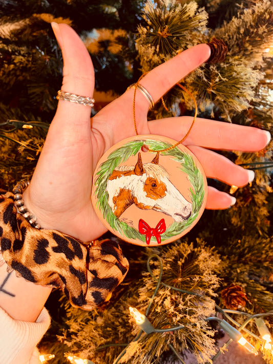 Wreath Hanpainted Ornament
