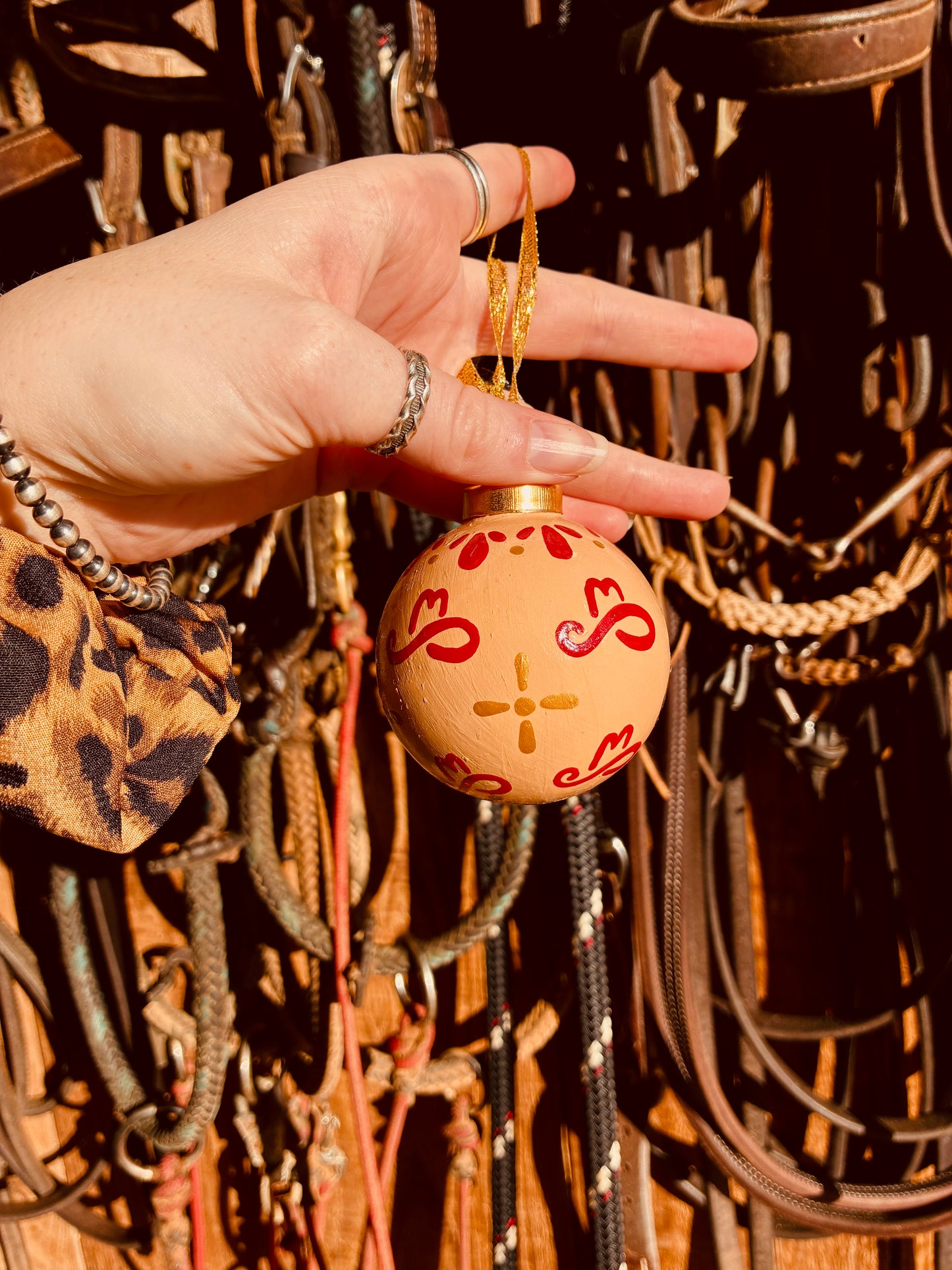 Matching Set of 6 Handpainted Ceramic Ornaments