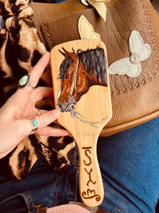 Callahan Handpainted Wooden Hairbrush