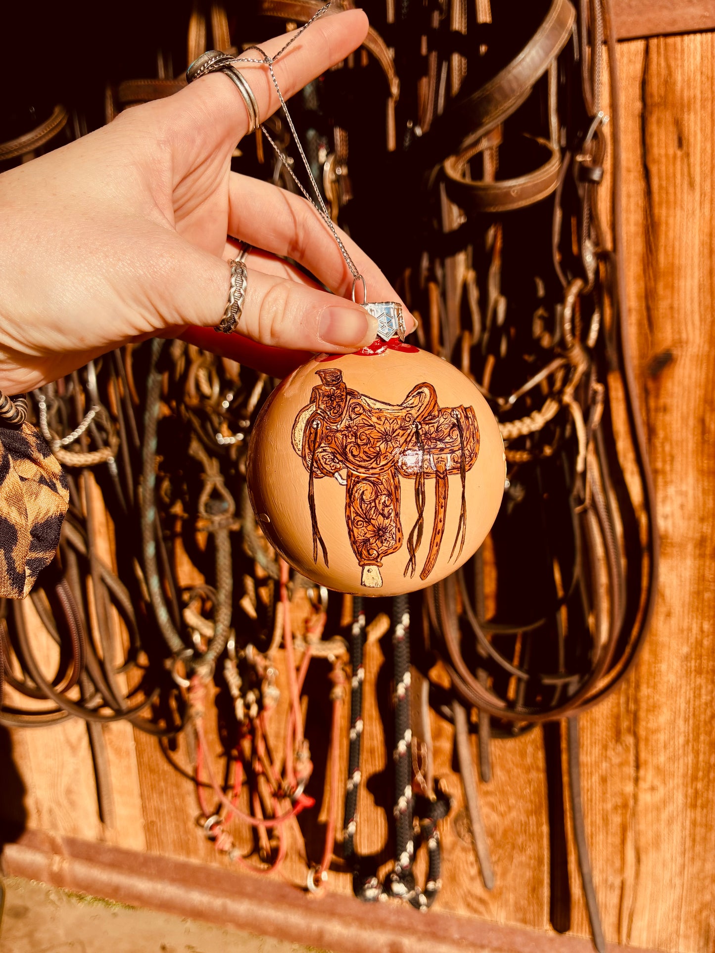 Dream Saddle Large HANDPAINTED Ornament