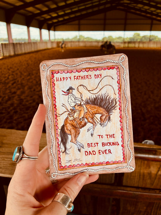 Best Bucking Handpainted Father’s Day Card
