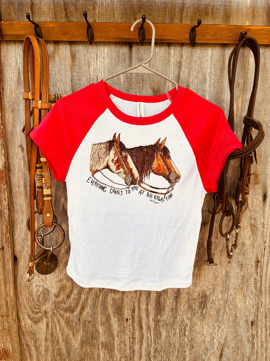 Right Time Red Baby Tee