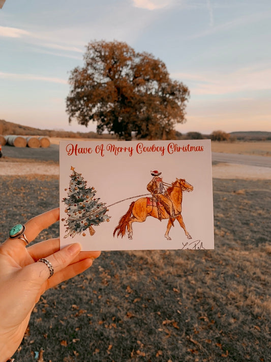 Cowboy Christmas Cards Set of 3