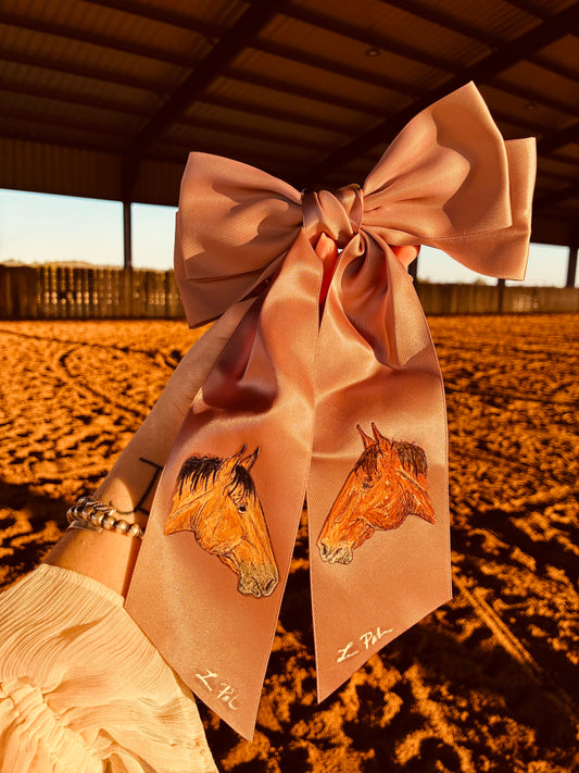 Sisters Mauve HANDPAINTED Hairbow